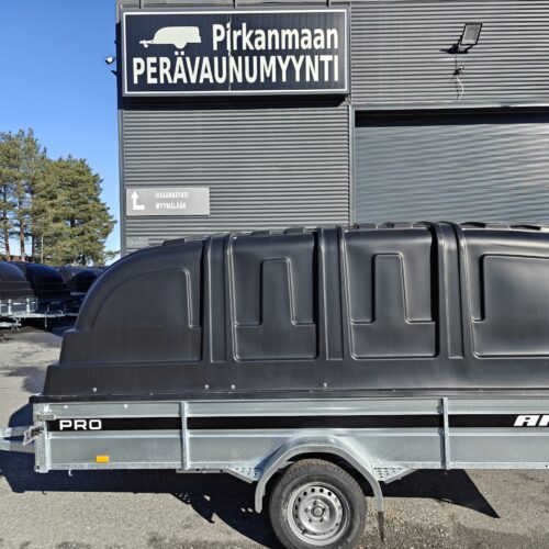 TARJOUSPAKETTI Aku PRO 350cm x 150cm peräkärry, 100cm kuomu, liinalaatikko, takalaudan ketjut